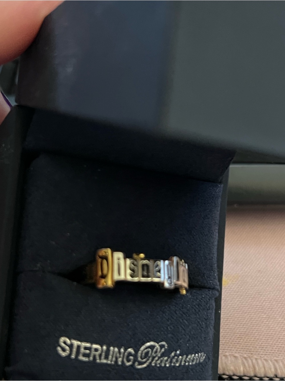 Disney gold tone with silver tone 'Disney' Marquee Letter Ring